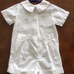 Isabel Garreton White 2pc boys short set wedding